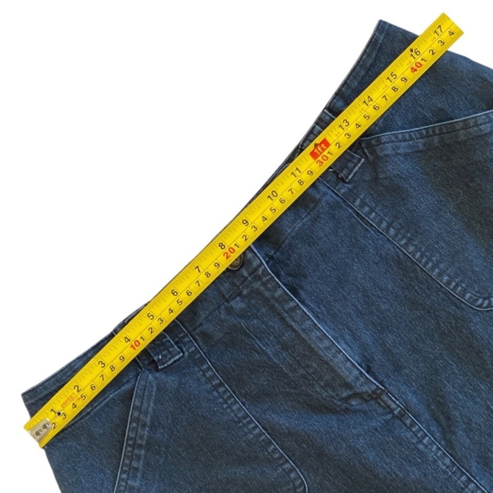 Chaus Womens Denim Jean Skirt Dark Wash Cargo Pocket Stretch Mini Skirt Size 10 - Picture 9 of 10